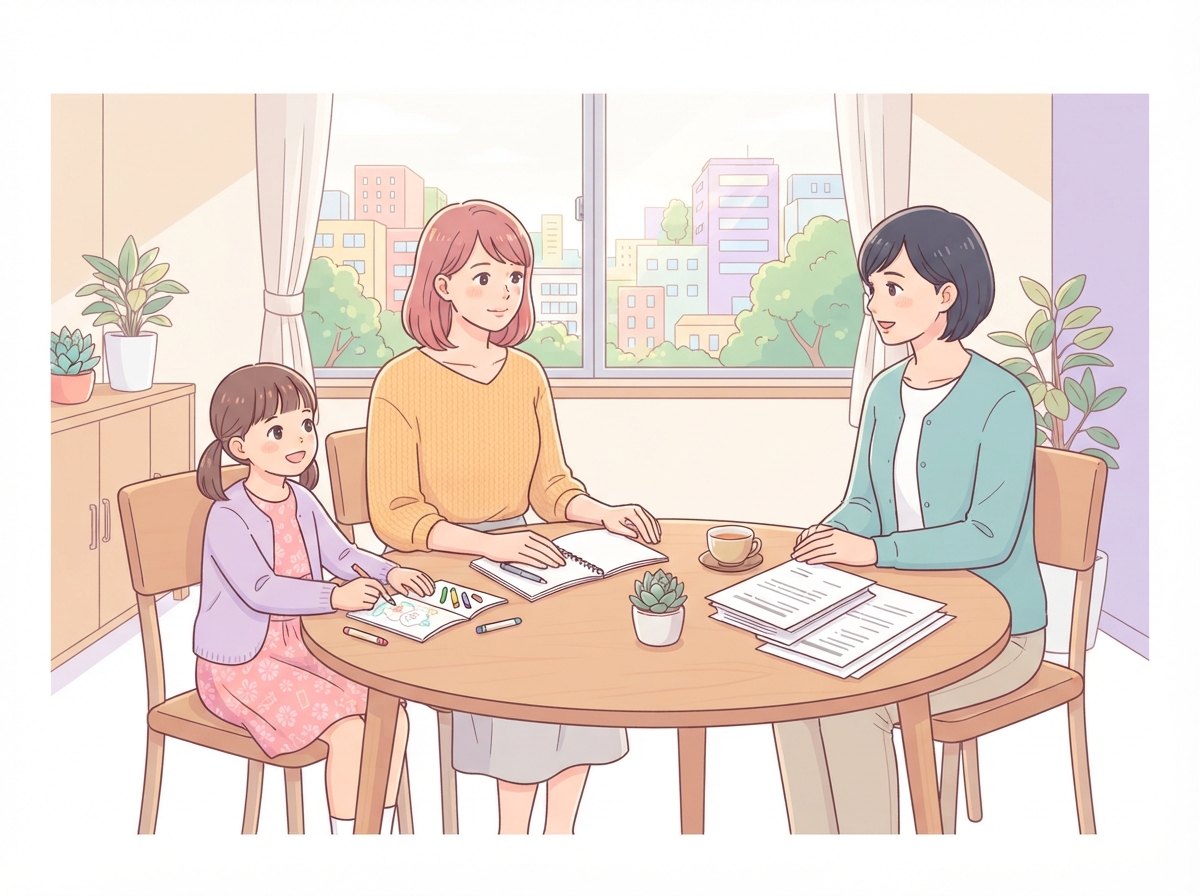 家庭裁判所調査官の調査のイラスト