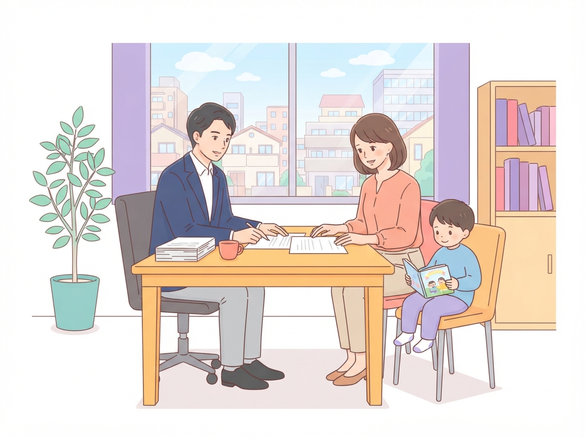 子どもの引渡しの相談のイラスト