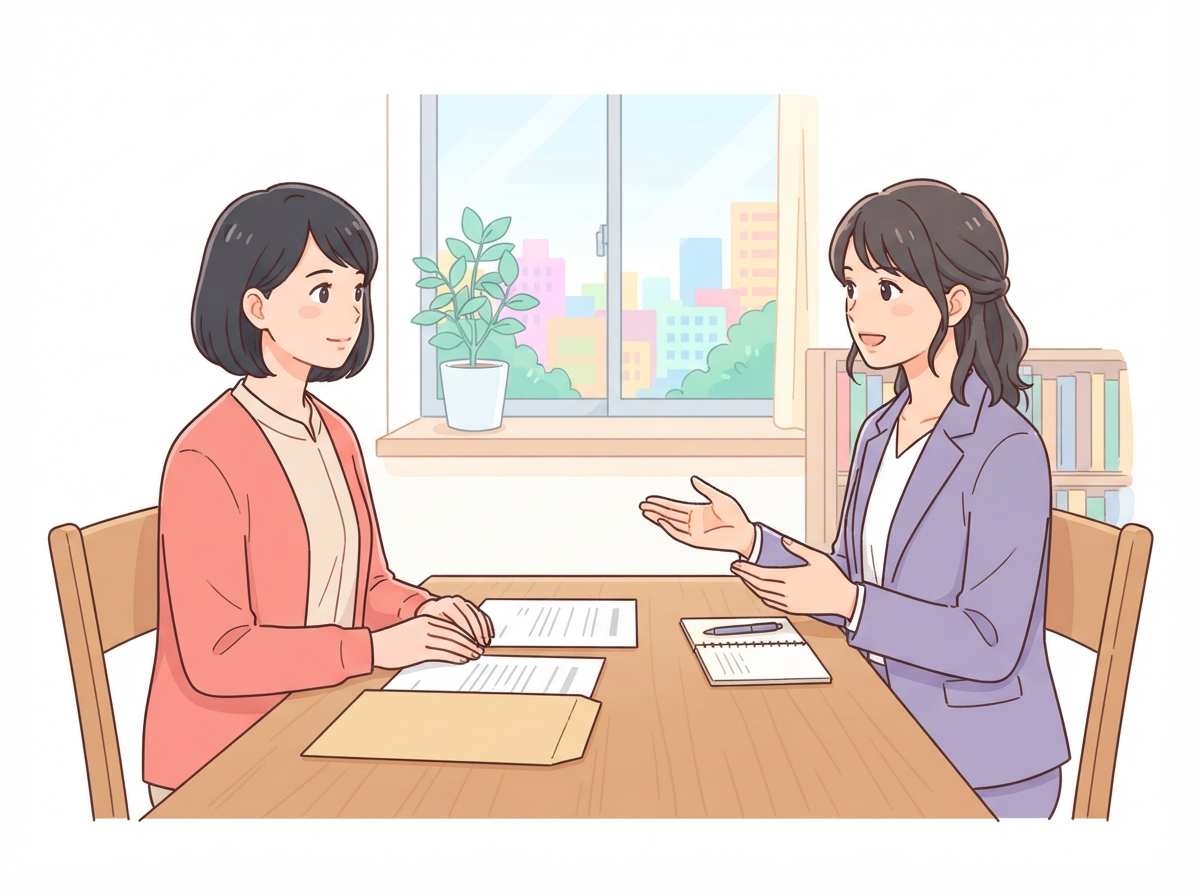 離婚調停を申し立てられたときの相談のイラスト