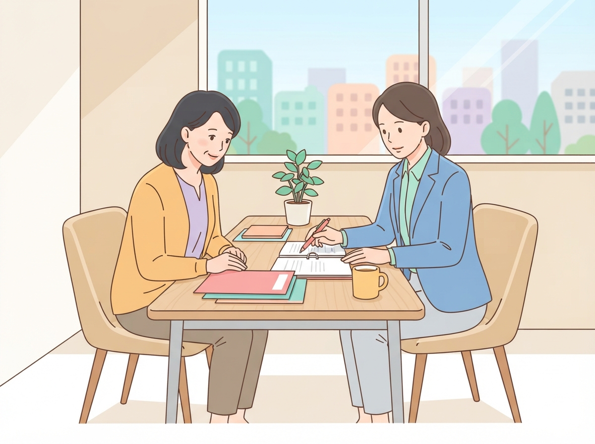 離婚の原因を相談する場面のイラスト