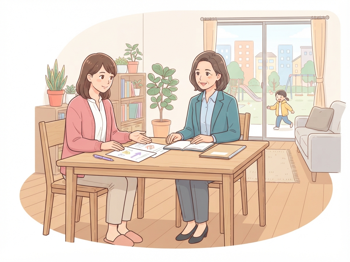 養育費の未払いへの対応を考える場面のイラスト